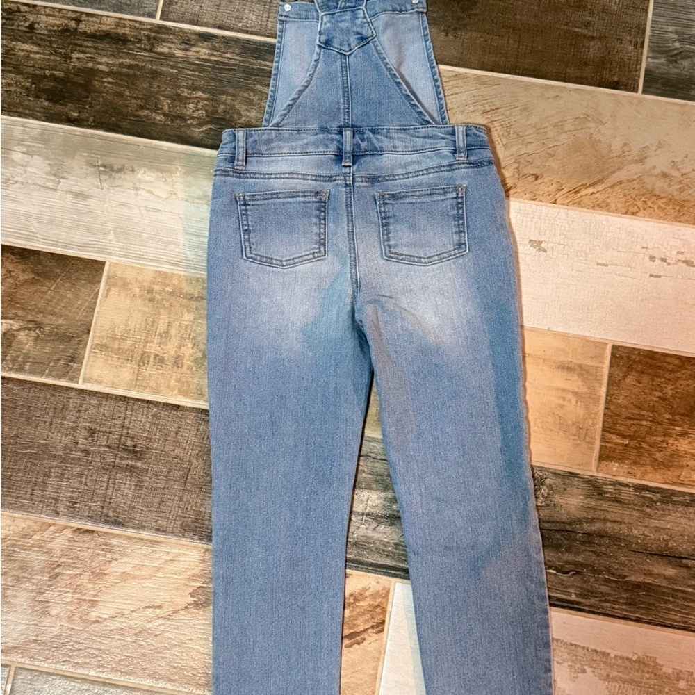 Cat & Jack Light Blue Denim Overalls with Unicorn design - Picture 4 of 4